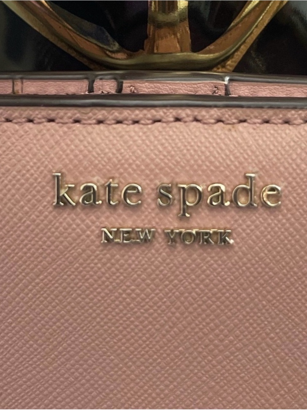 kate spade Blush Pink Saffiano Zip Wallet with Gold Logo NWOT - Picture 5 of 5